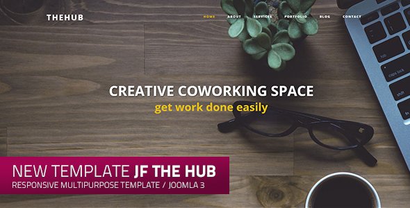 jf The Hub: a new modern responsive free Joomla! Template